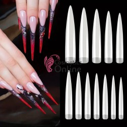 Tipsuri  12 bucati Crem Stiletto pentru modele unghii TPS00AA